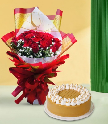 Birthday Flowers And Cake