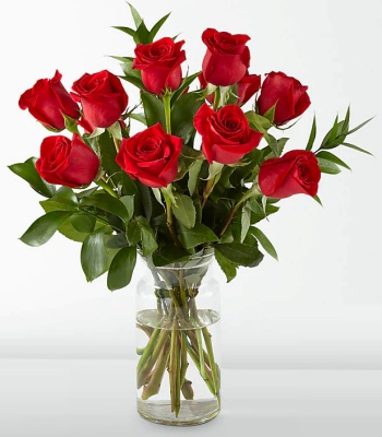 Dozen Long Stem Red Roses - "I Love You" Bouquet