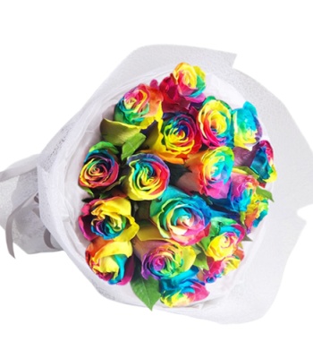 Exotic Rainbow Roses Bouquet