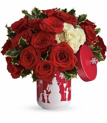 Festive Christmas Rose Arrangement