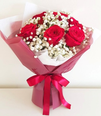 Half Dozen Red Rose Bouquet