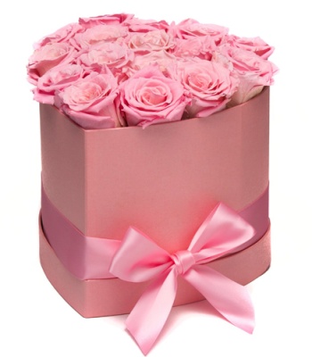 Heart-Shaped Box With Pink Roses