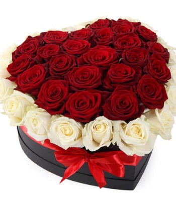 Heart-Shaped Red Rose Arrangement