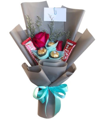 Holland Roses and Chocolate Bouquet