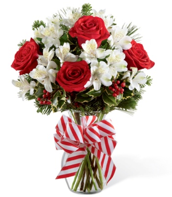 Red And White Roses - 2 Stems