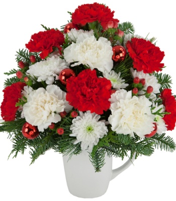 Red And White Roses - 9 Stems