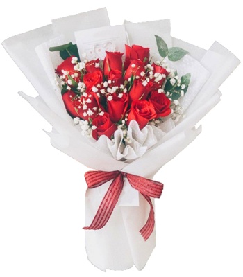 Red Roses Beautiful Bouquet - 12 Stems