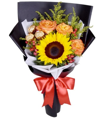 Sunflowers and Roses with Ferrero Chocolate