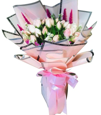 Two Dozen Light Pink Roses Bouquet