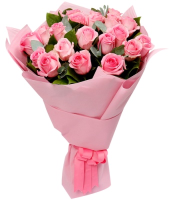 Two Dozen Pink Roses Bouquet