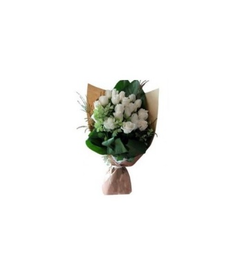 Two Dozen White Roses Bouquet