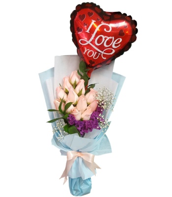 Valentine Gift for Her - Flower and Bear Combo