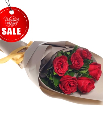 Valentine's Day 6 Red Roses