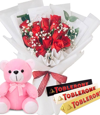 Valentine's Day Gifts For Her - Flowers, Chocolate, Teddy Bear