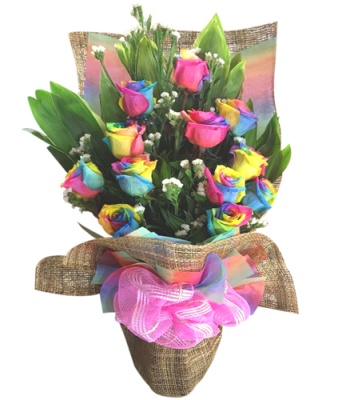 Valentine's Day Rainbow Roses