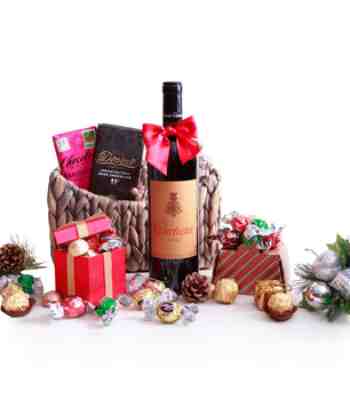 Christmas Wine & Chocolate Gift Basket