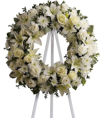 Funeral Wreath - White Flowers