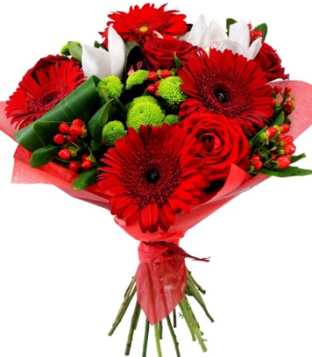 Gerbera Flowers with Roses and Orchid