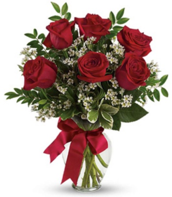 Red Rose Arrangement - 5 Stems