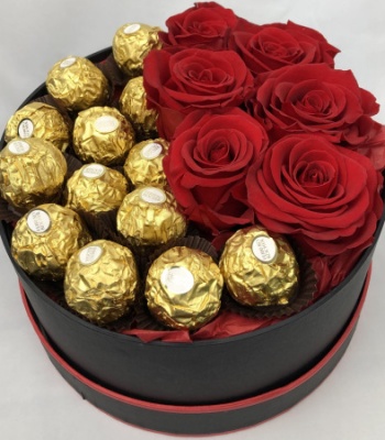 Red Roses and Ferrero Rocher Chocolate