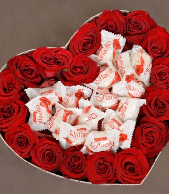 Red Roses and Raffaello Chocolates