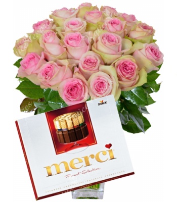 Burnt Roses with Merci Chocolate Box