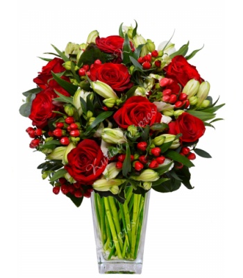 Red and White Flowers Bouquet