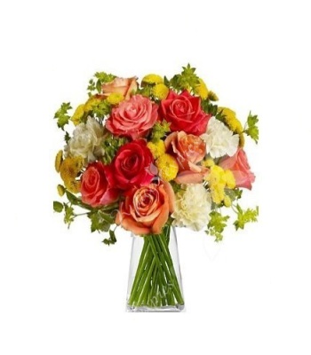 Roses and Carnations Flower Arrangement