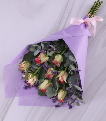 Bouquet of Variegated Roses