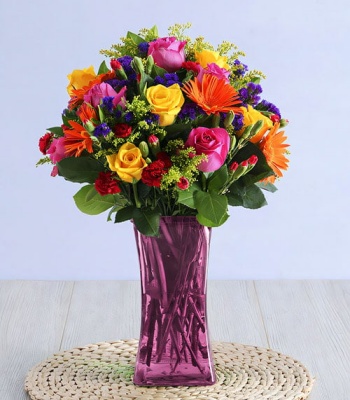 Flower Arrangement in Pink Vase