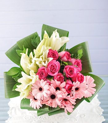 Lily Gerbera and Rose Bouquet