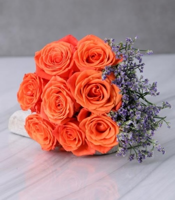 Orange Roses in Basket