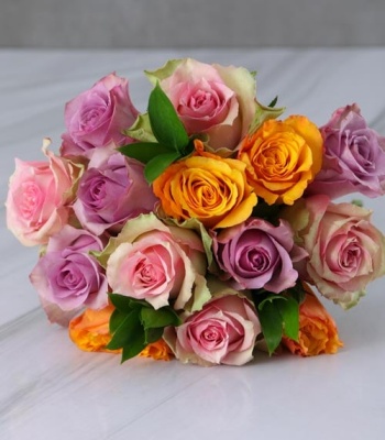 Purple, Pink and Orange Roses