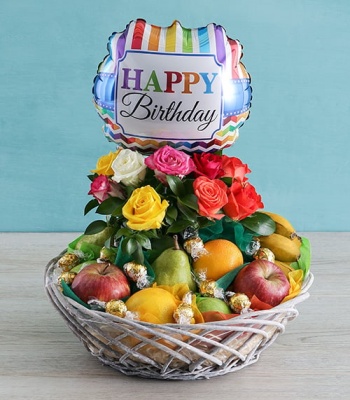 Rose And Fruit Basket