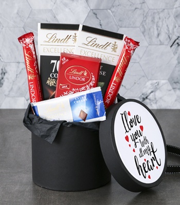 Valentine's Day Lindt Chocolate Hat Box