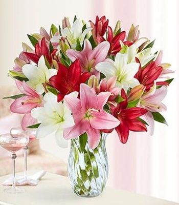 Valentine's Day Mix Lilies Bouquet