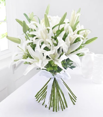 Valentine's Day White Lilies Bouquet