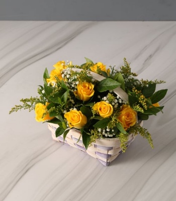 Yellow Rose Basket