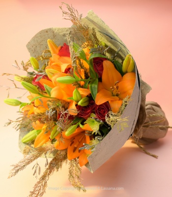 Fiery Romance Flower Bouquet