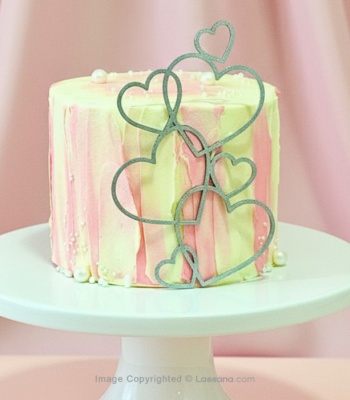 Romantic Pink & White Marble Love Cake