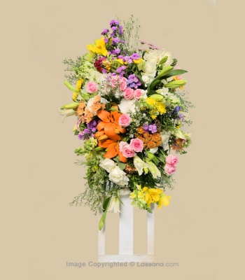 Sympathy Flower Wreath with Roses & Lilies