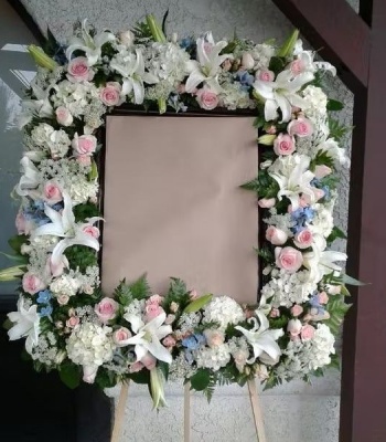 Funeral Photo Frame Wreath