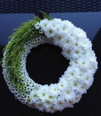 White And Green Funeral Wreath