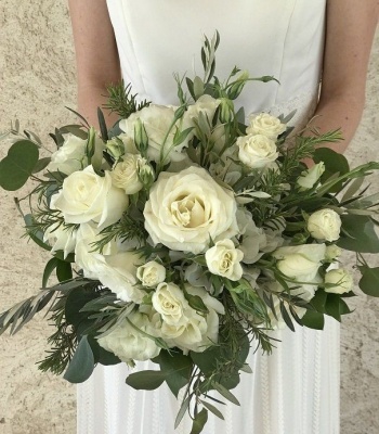 White Rose Bridal Bouquet