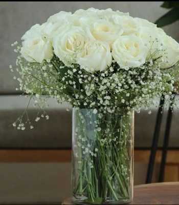 White Roses In A Vase
