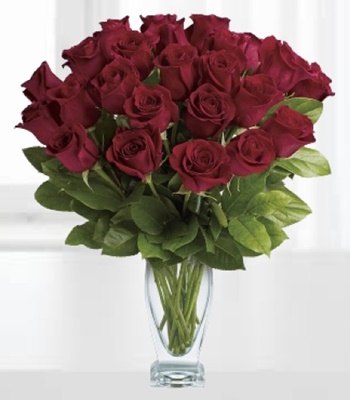 24 Red Roses In Couture Vase