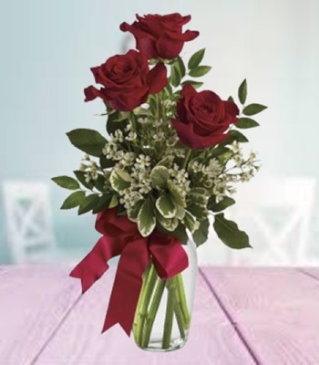 3 Red Roses Only For Your Valentine