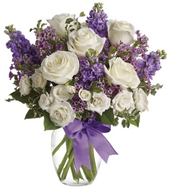 White and Purple Flower Arrangement