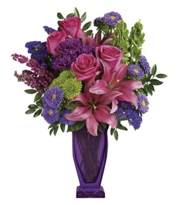 Thank You Arrangement In Stunning Violet Vase