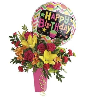 Happy Birthday Bouquet with Balloon